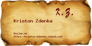 Kriston Zdenka névjegykártya